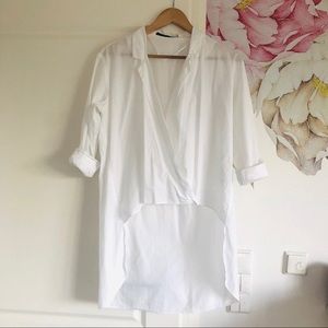 Zara Wrap High-Low Blouse/Shirt